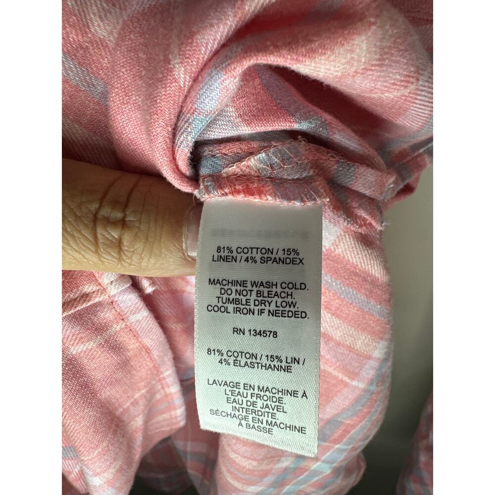 Vineyard Vines Pink Plaid Button Down Flannel Shirt Size 6 - Picture 7 of 7